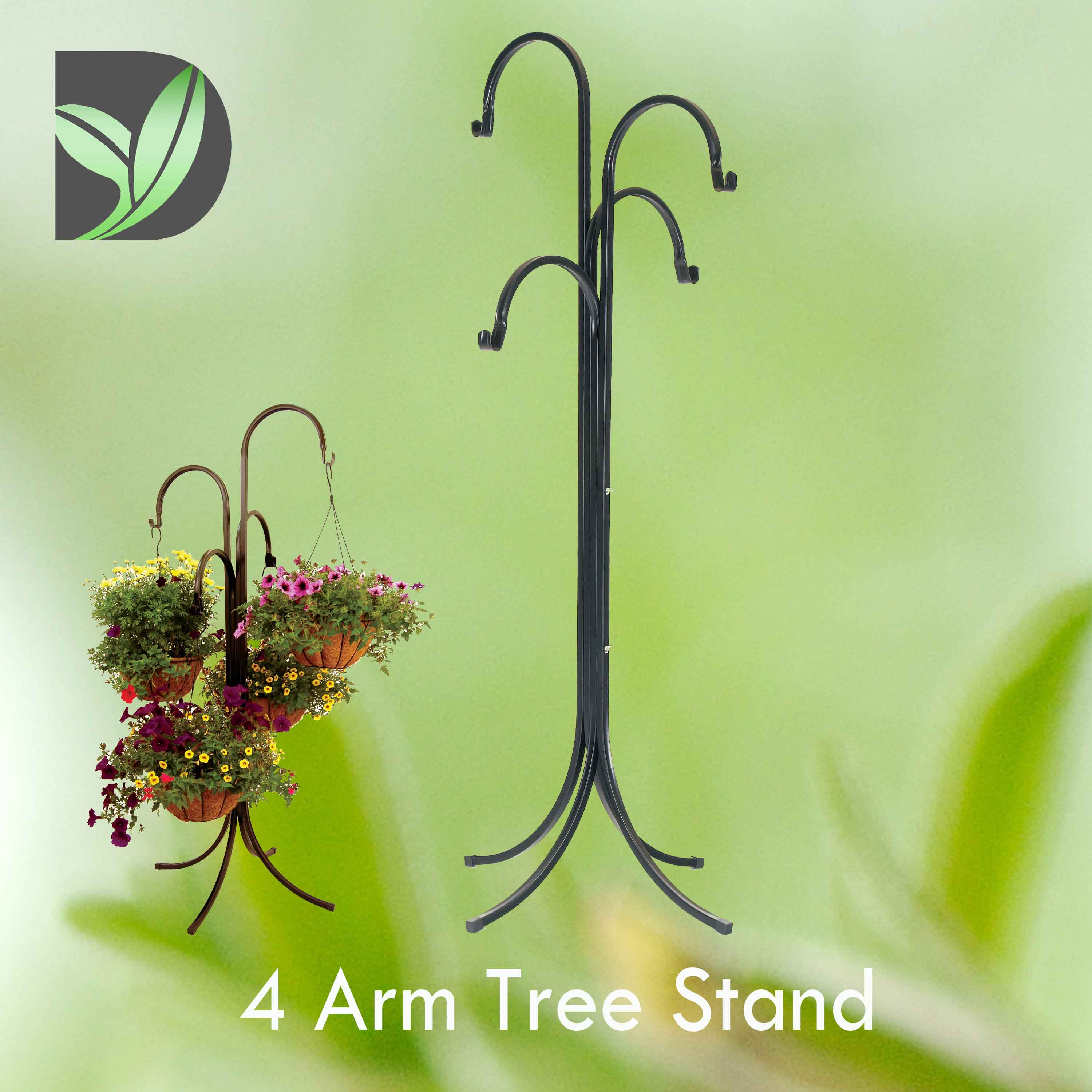 4 Arm Tree Plant Stand,Black