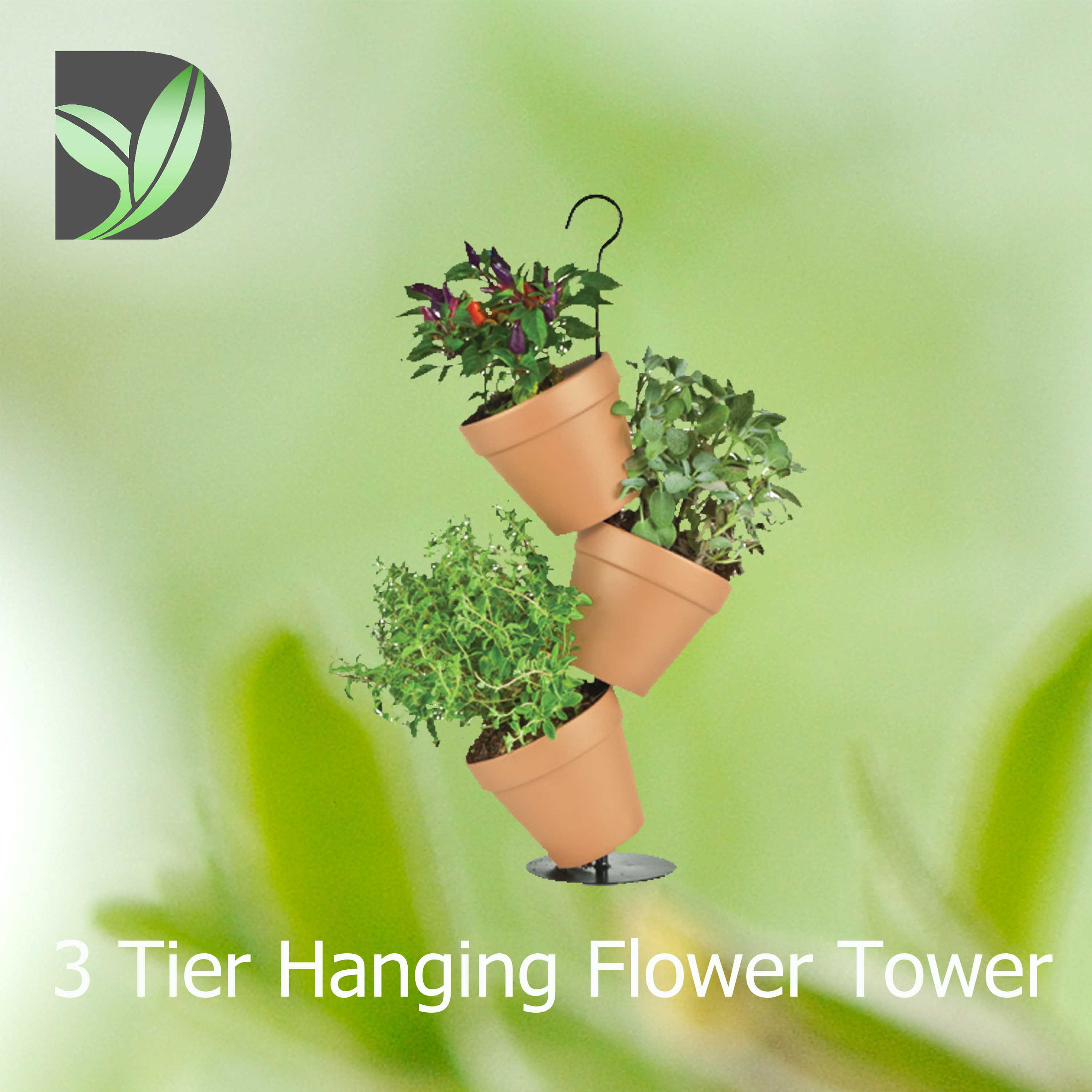 3 tier hanging flower tower